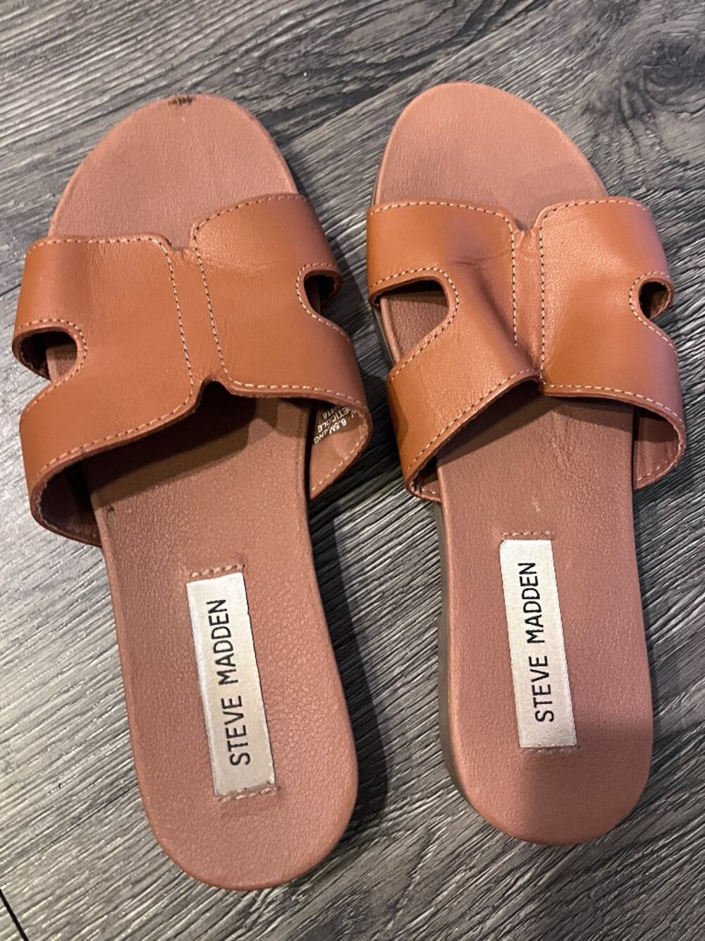 Steve Madden Brown Slide Sandals Size 6.5 Flat
